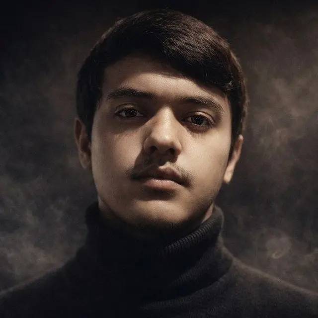Portrait of Xayrillo Ne’matov in a black turtleneck